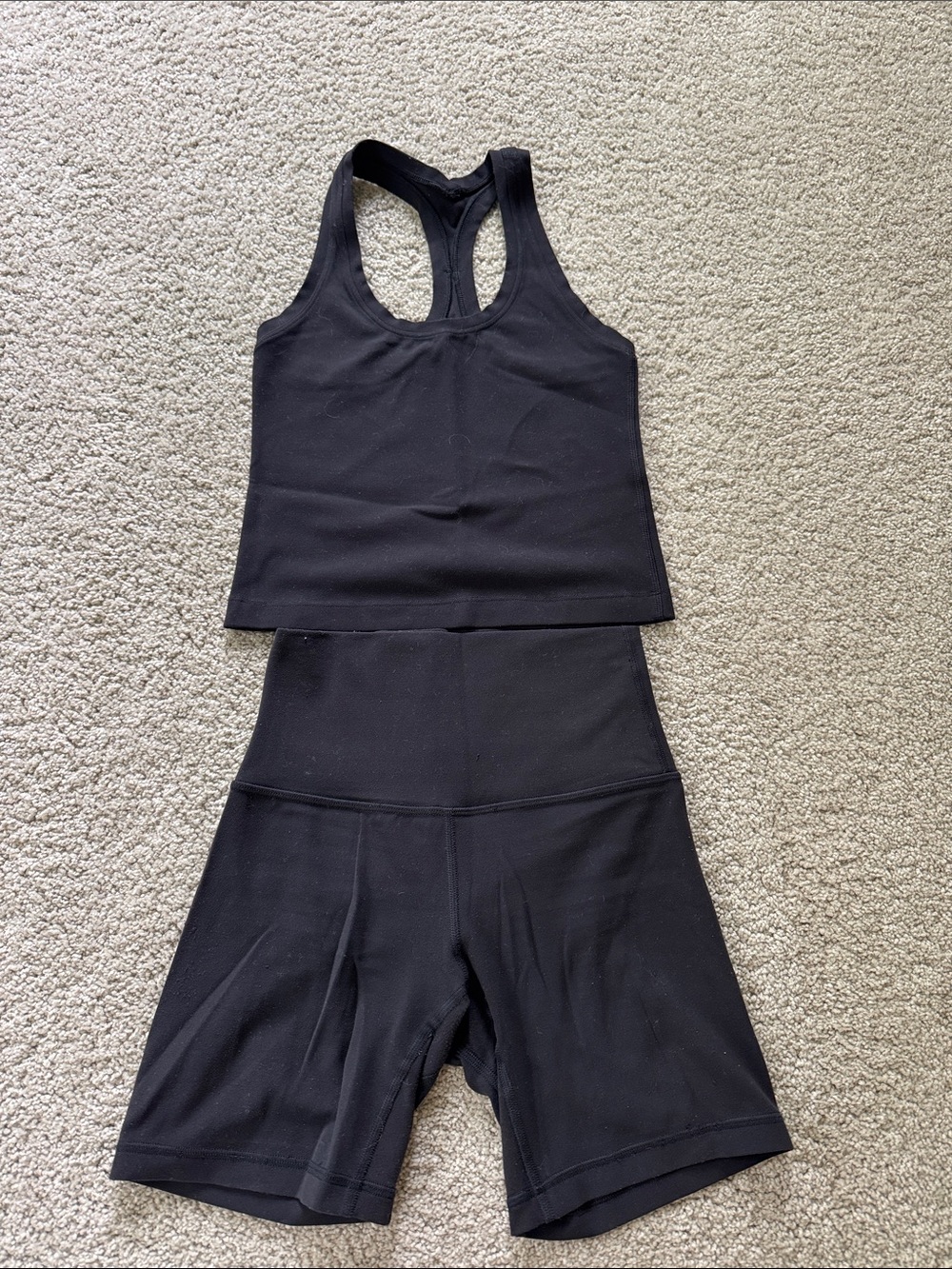 LULULEMON Black Nulu Cool Racerback and Align Short Set 2/XXS